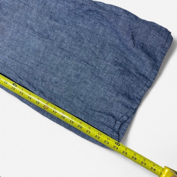 Catherine Malandrino Women’s High Waist Wide Leg Pants Blue 100% Linen Medium - Picture 7 of 8